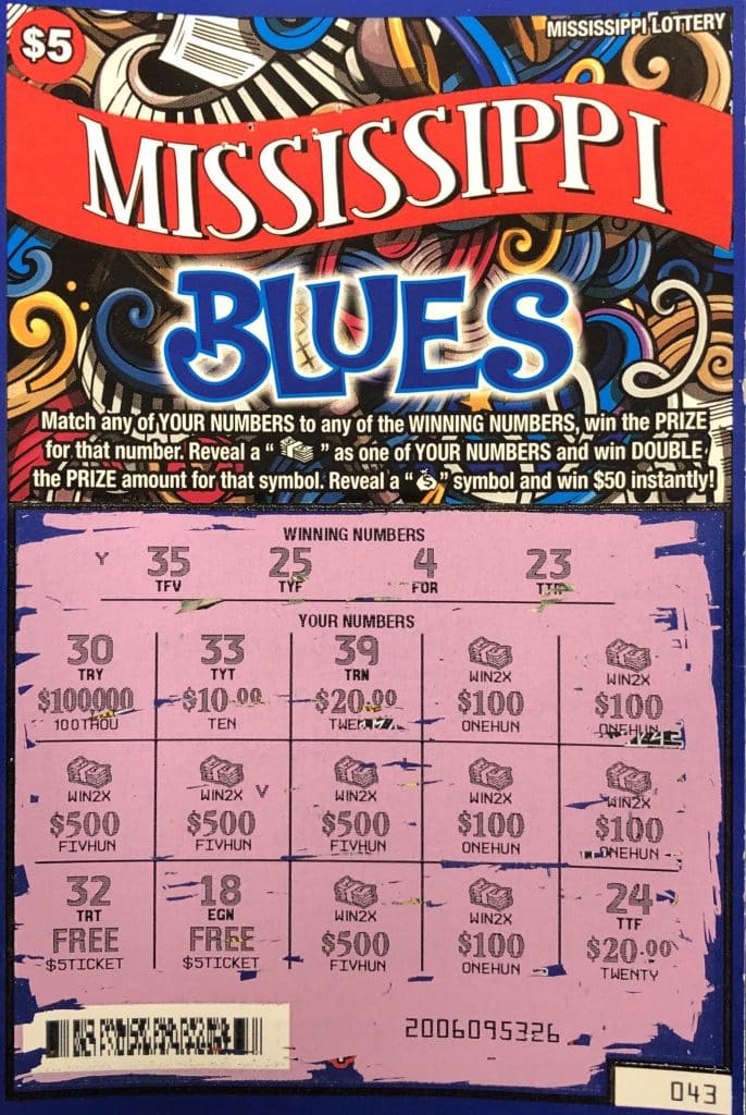 A Southaven woman won $5,000 on a Mississippi Blues scratch-off game purchased at Heaven Express on Airways Blvd., Southaven.