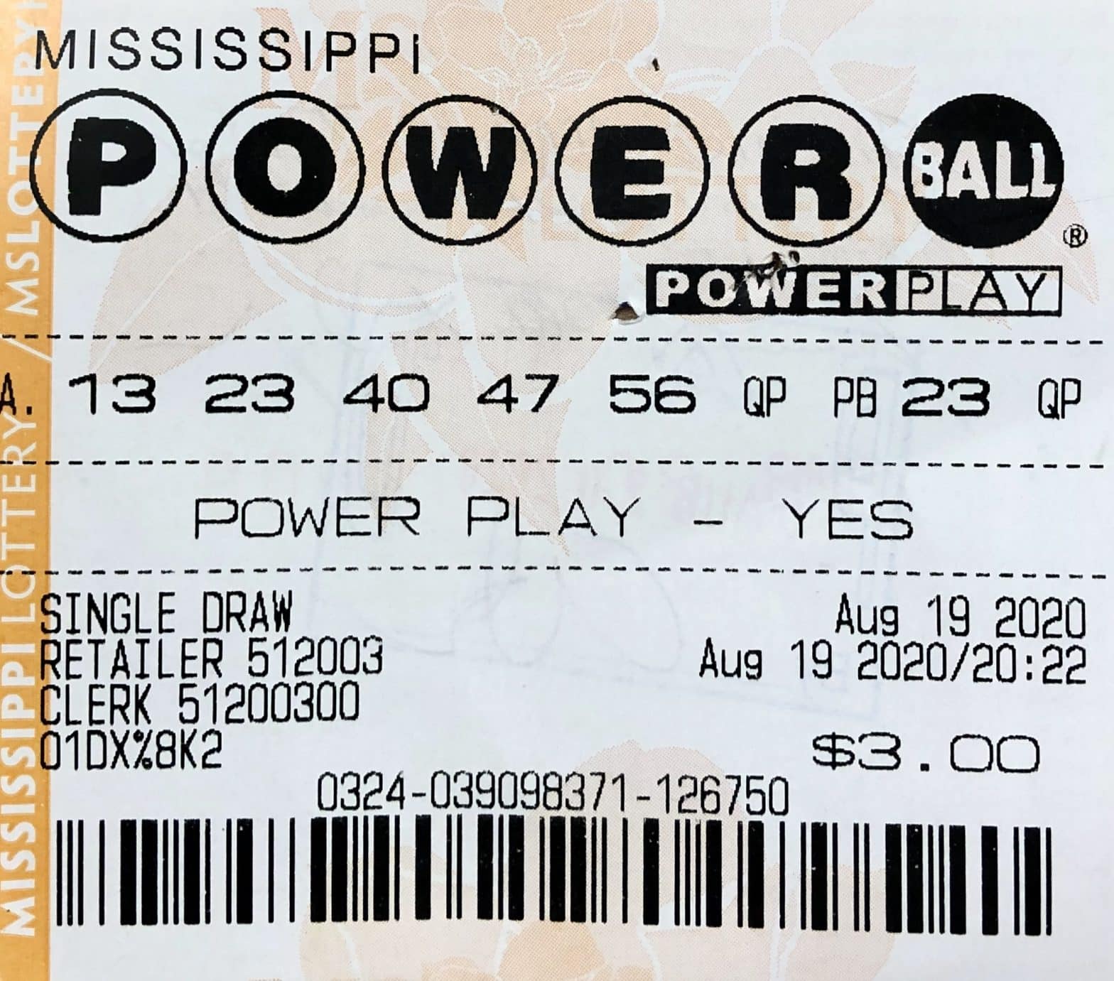 A Chatom, Ala., man won $1,000 on a Powerball ticket purchased at Clark Oil on Hwy. 45 S., Buckatunna.