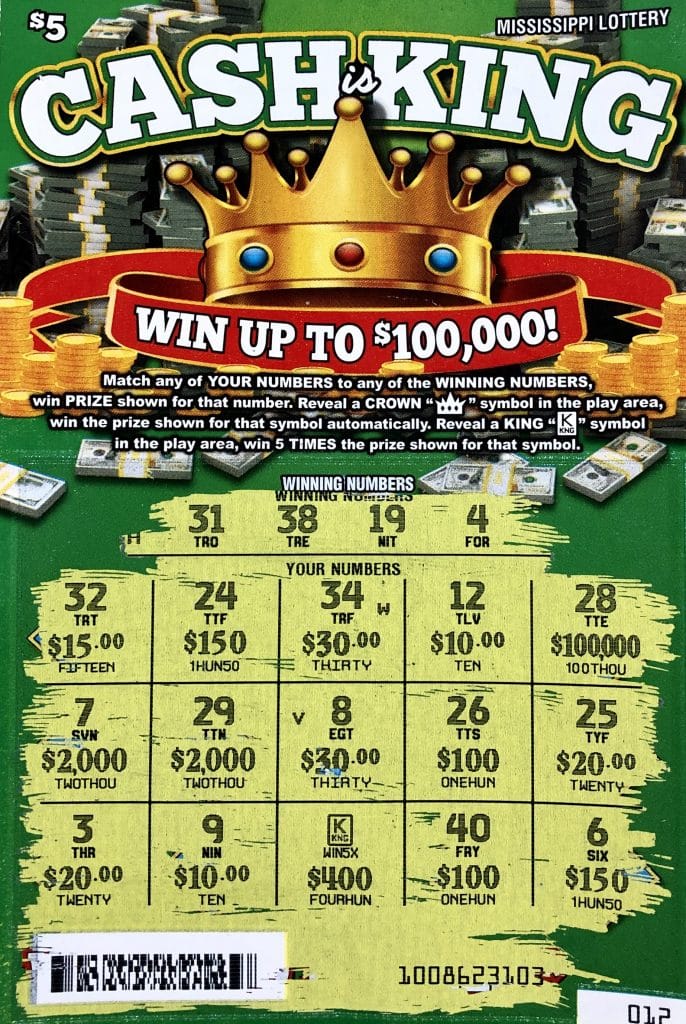 A Coffeeville woman won $2,000 on a Cash is King scratch-off game purchased at Super Star on Hwy. 330, Coffeeville.