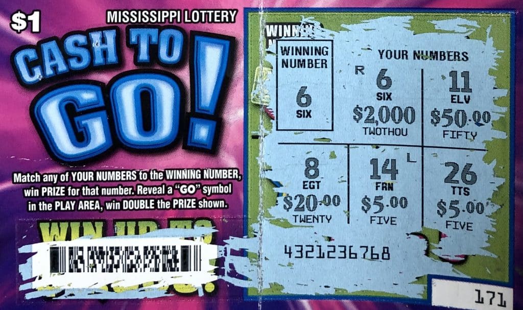 A Jackson woman won $2,000 on a Cash to Go scratch-off game purchased from Medgar Texaco Food Mart on Medgar Evers Blvd., Jackson.