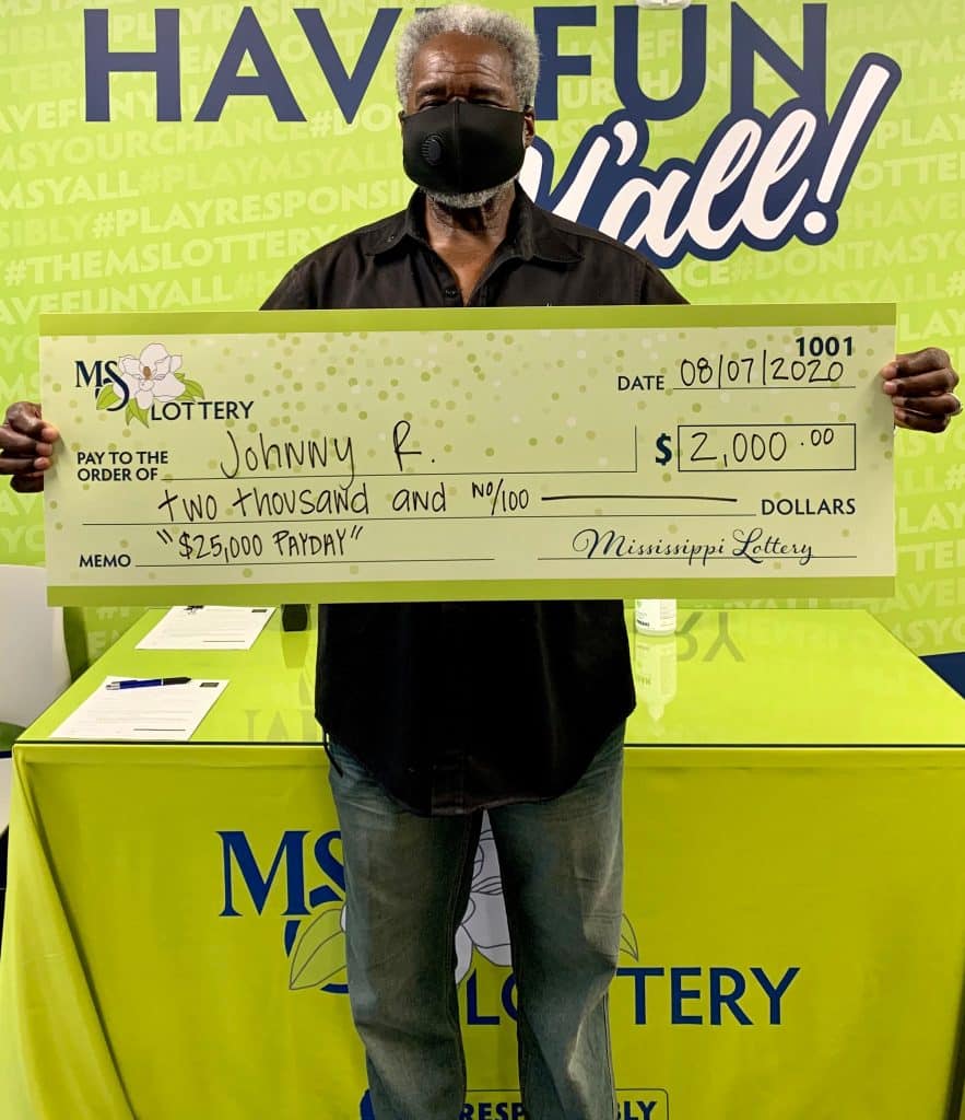 Johnny R. of Grenada won $2,000 on a $25,000 Payday scratch-off game purchased from Sprint Mart #8 on N. Main St., Water Valley.