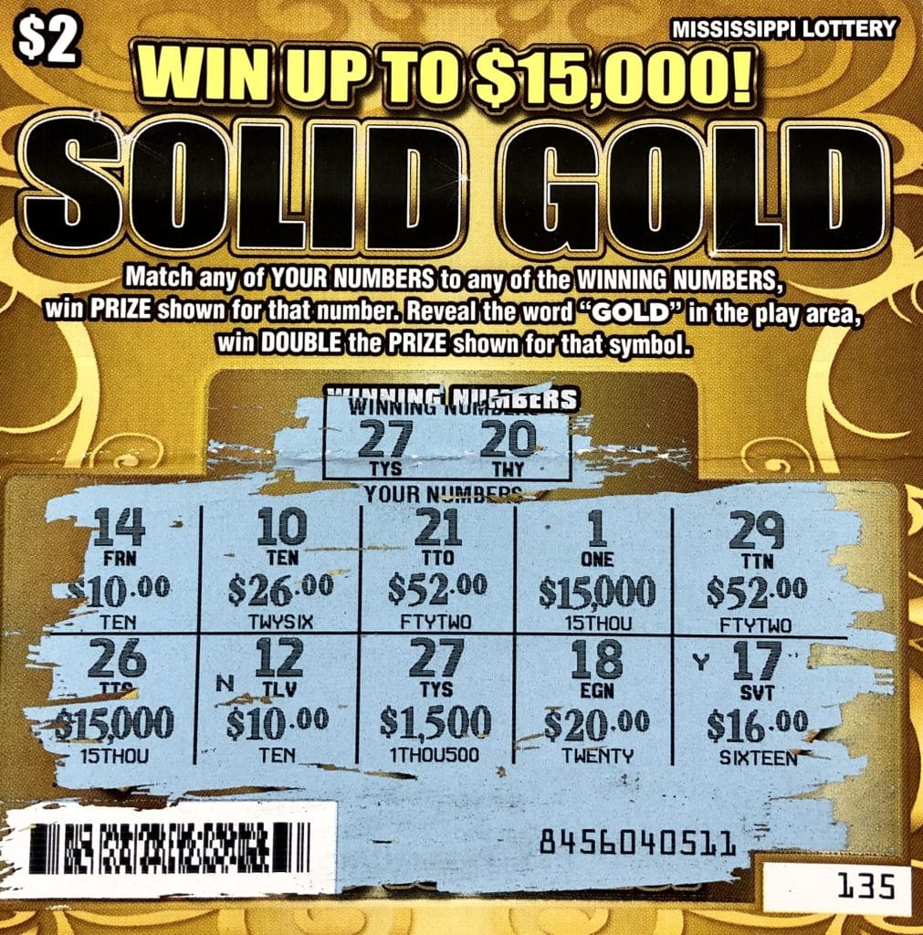 A Laurel player won $1,500 on a Solid Gold scratch-off game purchased at Clark Oil Co. on Audobon Dr., Laurel.