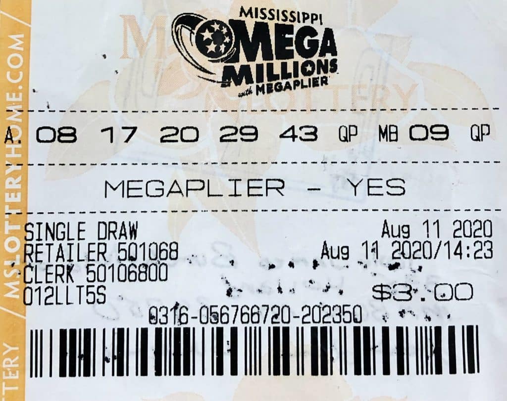 A Maben player won $800 on a Mega Millions ticket purchased from Sprint Mart #4133 on MS HWY 15, Maben.