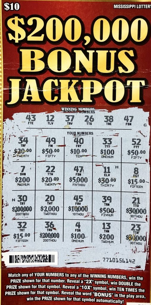 A Macon woman won $5,000 on a $200,000 Bonus Jackpot scratch-off game purchased at T Quick Stop on Jefferson St., Macon.