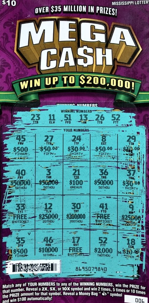 A Madison man won $2,000 on a Mega Ca$h scratch-off game purchased at Hoy Road Chevron on Hwy. 51, Madison.