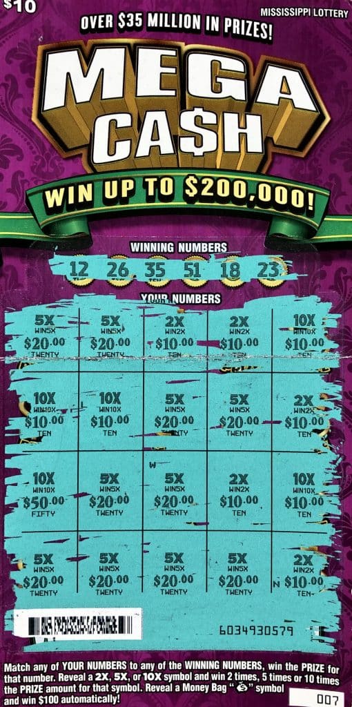 A Nicholasville, KY., man won $2,000 on a Mega Ca$h scratch-off game purchased at Sam’s Corner Kitchen on W. Jackson St., Tupelo.