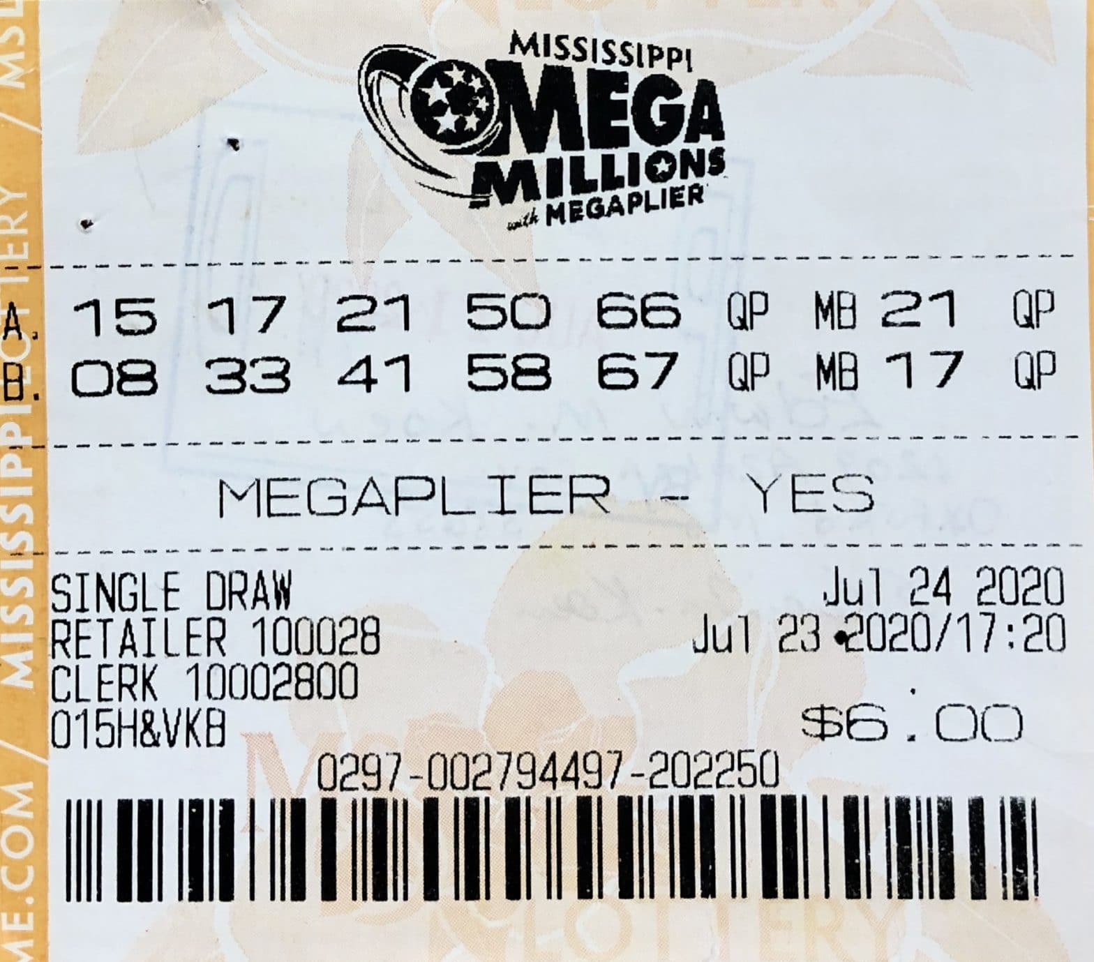 An Oxford man won $600 on a Mega Millions ticket purchased from Jay Omkara LLC University Ave., Oxford.