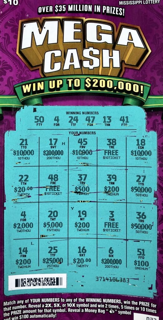 A Utica woman won $2,000 on a Mega Ca$h scratch-off game purchased from Byram Gas on S. Siwell Rd., Byram.