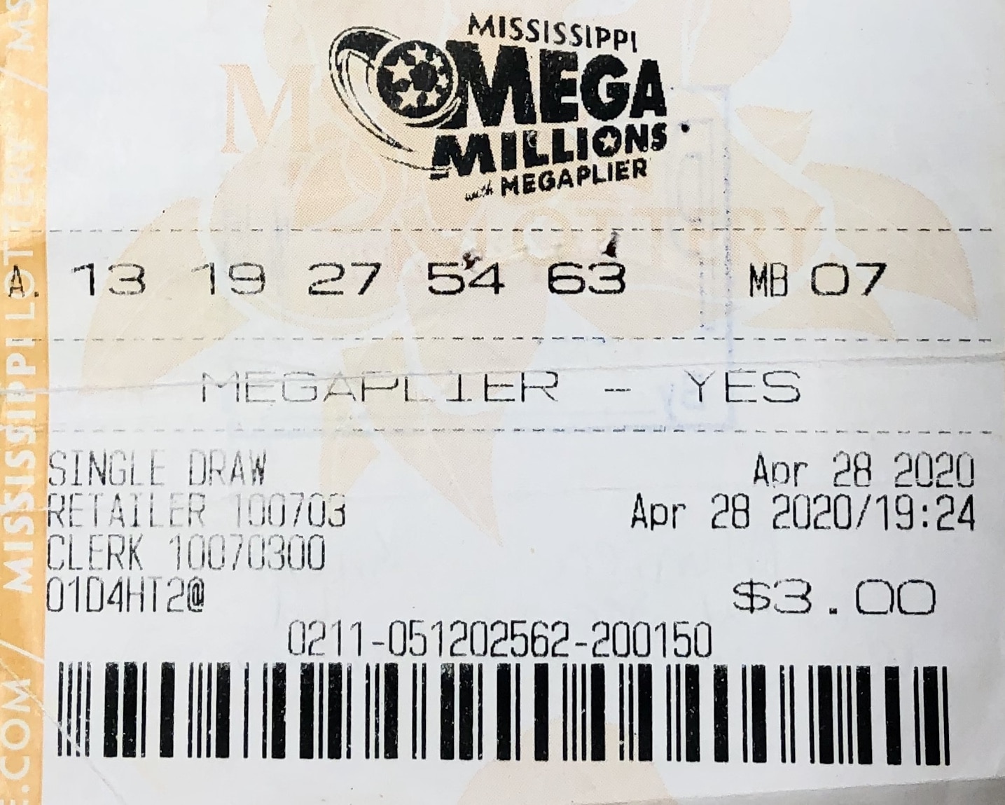 A Vancleave woman won $1,500 on a Mega Millions ticket purchased from Miss Heather’s Tobacco on Highway 57, Vancleave.