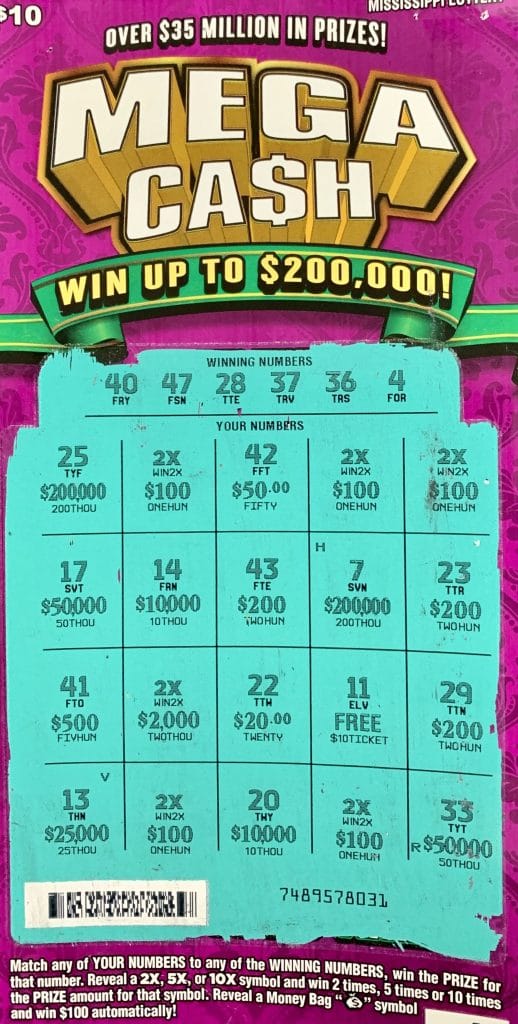 A Booneville man won $5,000 on a Mega Ca$h scratch-off game purchased from Bluesky #711 on East Church St., Booneville.