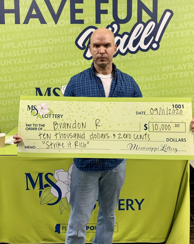 Brandon R. of Biloxi won $10,000 on a Strike it Rich scratch-off game purchased from Circle K on Cedar Lake Rd., Biloxi.