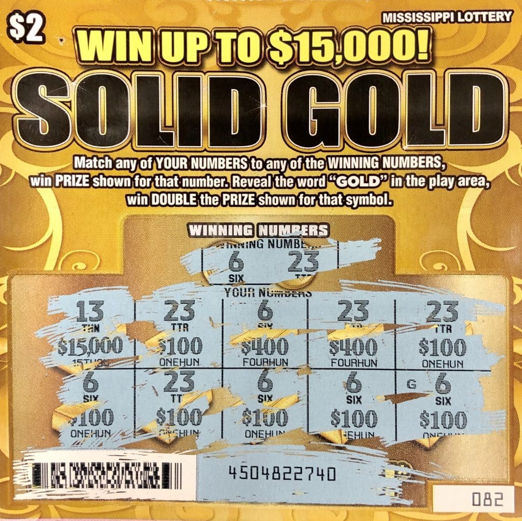 A Ft. Walton Beach, FL., man won $1,500 on a Solid Gold scratch-off game purchased from 1st Place Inc -57 on HWY 57, Vancleave.