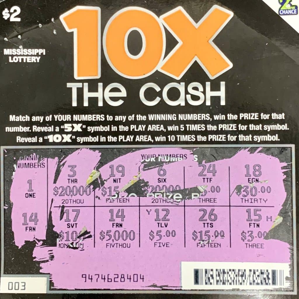 A Jackson man won $5,000 on a 10x the Cash scratch-off game purchased at Hwy. 80 One Stop on Hwy. 80 W., Jackson.