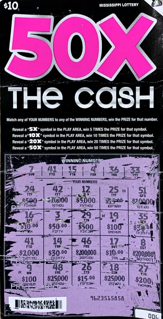 A Petal man won $2,000 on a 50x the Cash scratch-off game purchased at Eagle Food Mart on N. Main St., Hattiesburg.