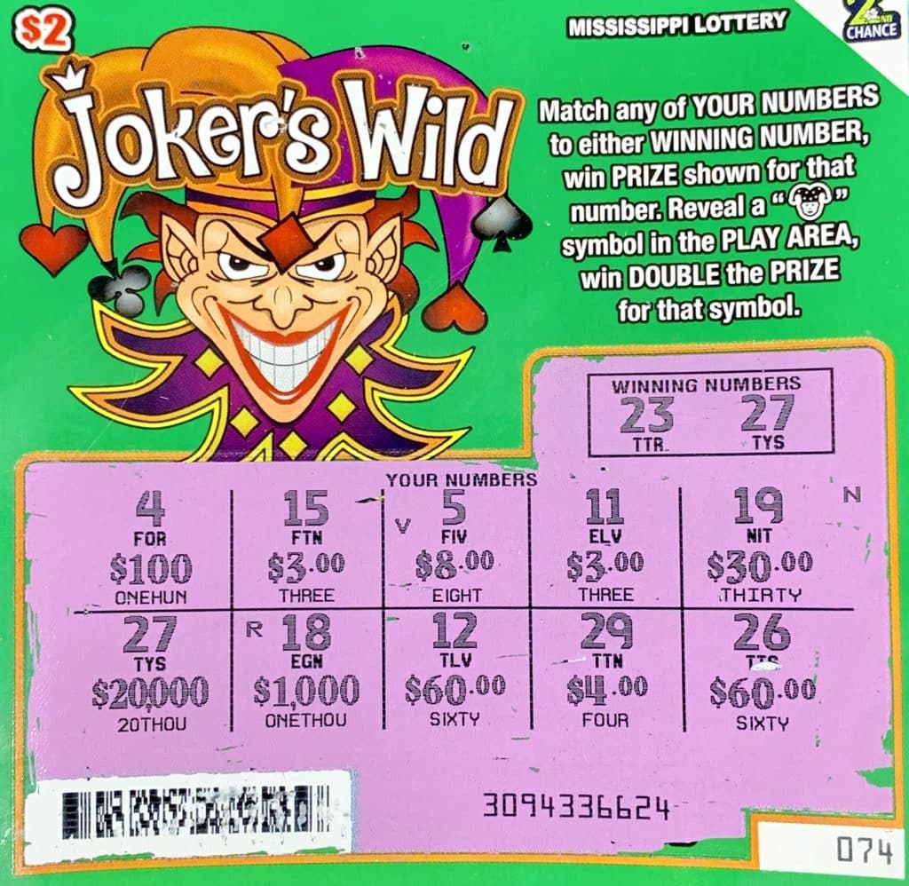 A Greenwood man won $20,000 on a Joker’s Wild scratch-off game purchased at Double Quick on Hwy. 82 W., Greenwood.