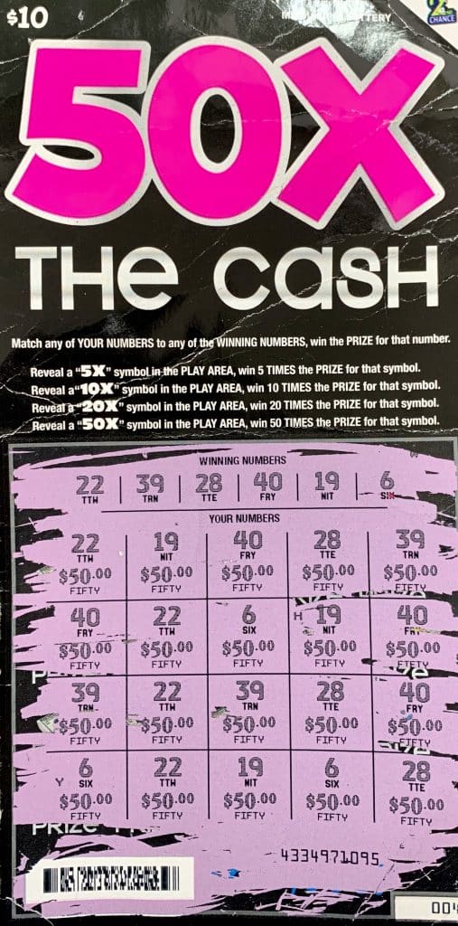 A Laurel woman won $1,000 on a 50x the Cash scratch-off game purchased at Ramco Minit Mart on Hwy. 589, Purvis.