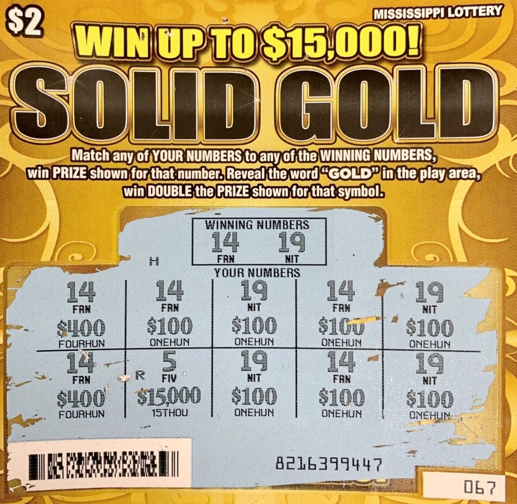 A Tishomingo woman won $1,500 on a Solid Gold scratch-off game purchased at Express Mart on 2nd St., Belmont.