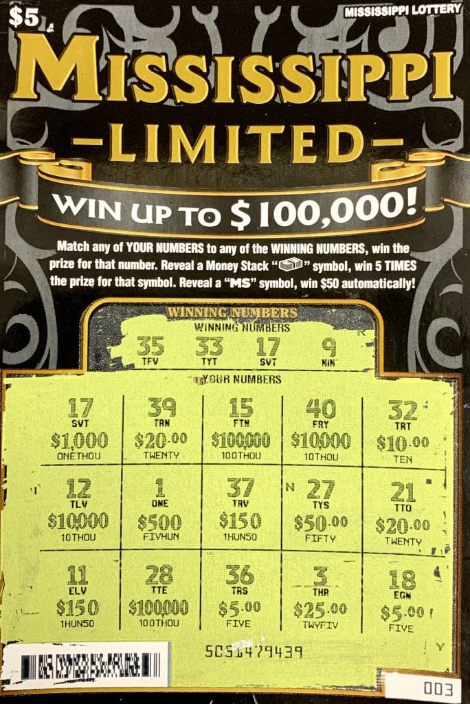 A Waynesboro player won $1,000 on a Mississippi Limited scratch-off game purchased from Rameys on Azalea Dr., Waynesboro.