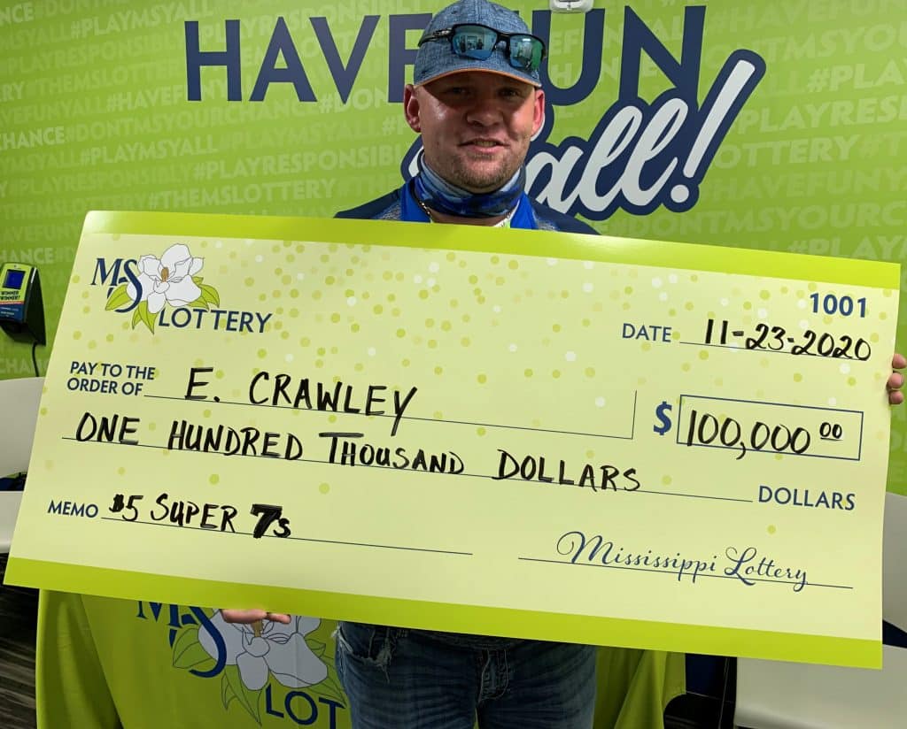 Eric C. of Fulton won $100,000 on a Super 7s scratch-off game purchased from Murphy Oil on Interchange Dr., Fulton.