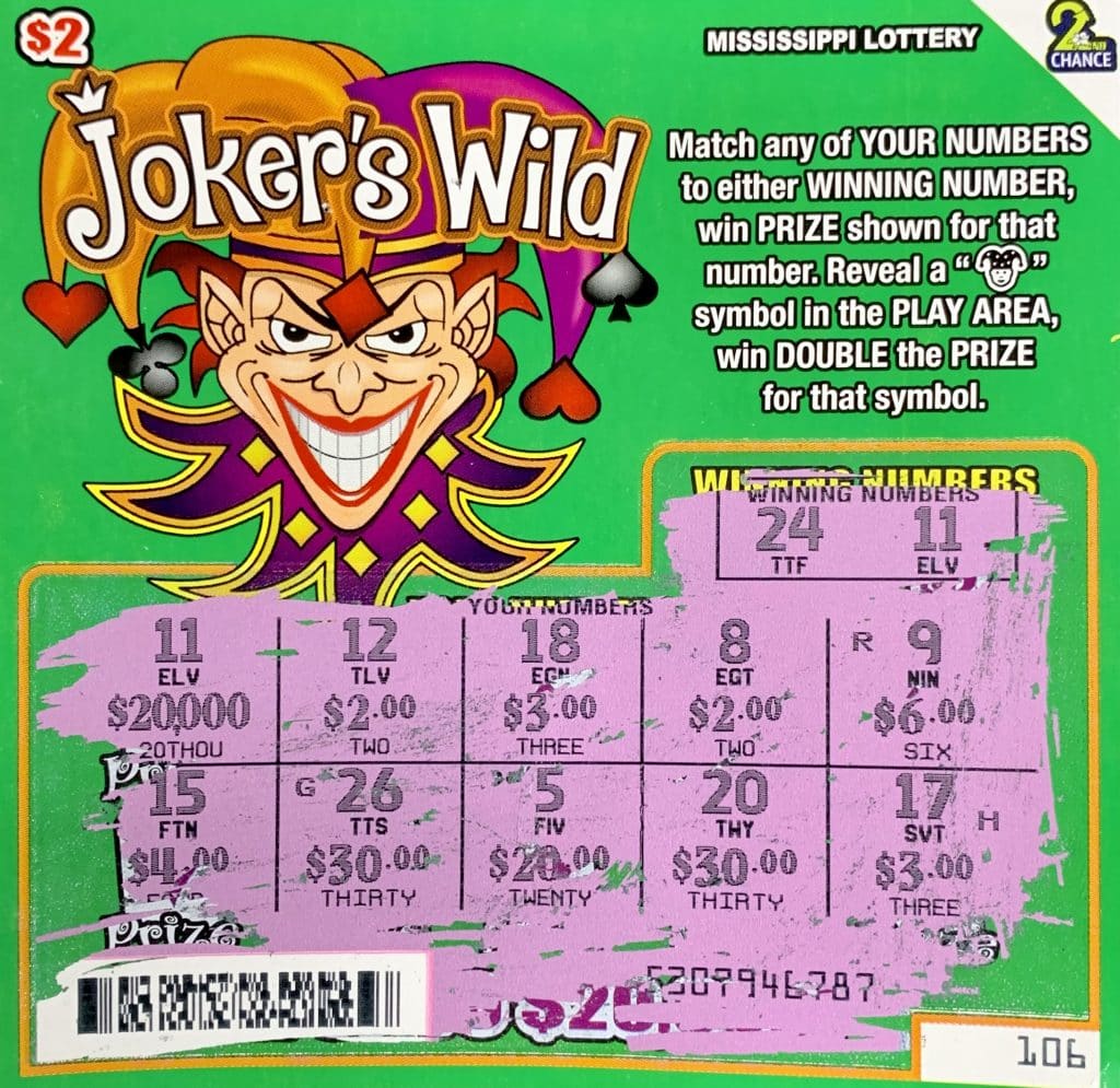 A Ridgeland woman won $20,000 on a Joker’s Wild scratch-off game purchased from Spillway Gas LLC on Spillway Rd., Brandon.