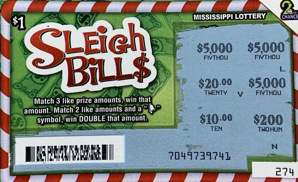 A Canton player won $5,000 on a Sleigh Bill$ scratch-off game purchased from Circle K on E. Main St., Senatobia.