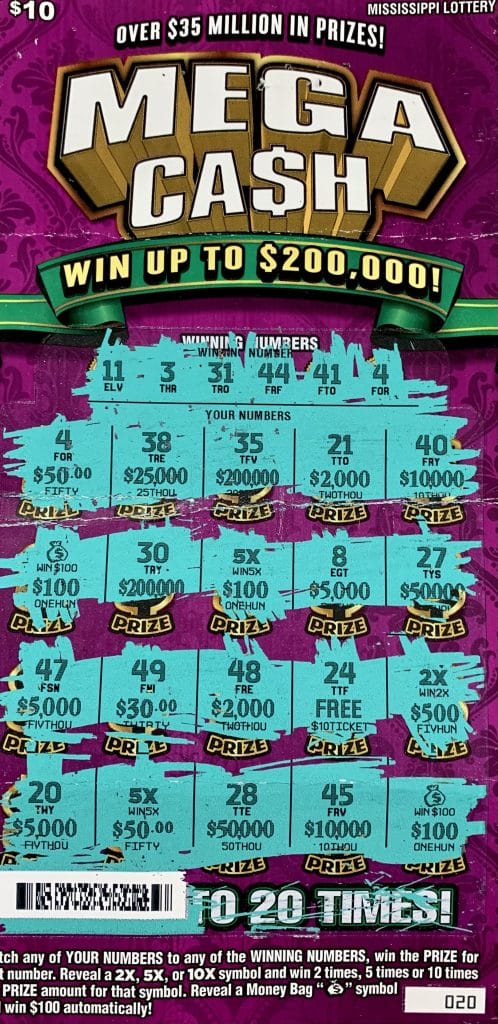 A New Albany woman won $2,000 on a Mega Ca$h scratch-off game purchased from NA Quick Mart on E. Bankhead St., New Albany.