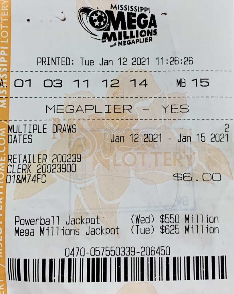 A Biloxi woman won $800 on a Mega Millions ticket purchased from 1st Place Inc on Hwy. 67, Biloxi.