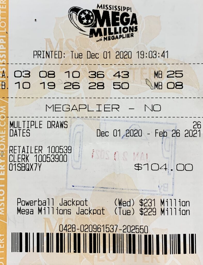 A Copiah County player won $1,000,000 on a Mega Millions ticket purchased from Rbs One Stop on Hwy. 28 E., Hazlehurst.