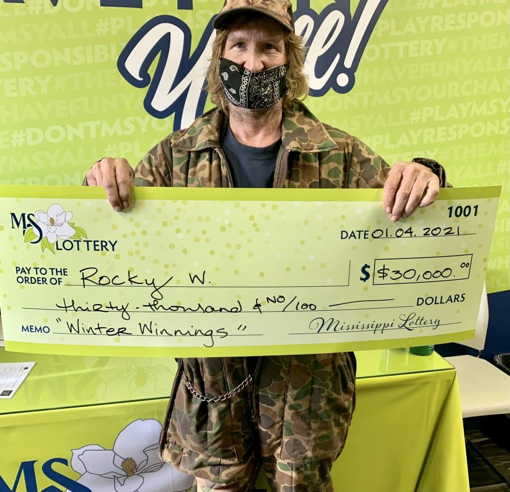 Rocky W. of Hattiesburg won $30,000 on a Winter Winnings scratch-off game purchased from FU4 LLC on Hardy St., Hattiesburg.