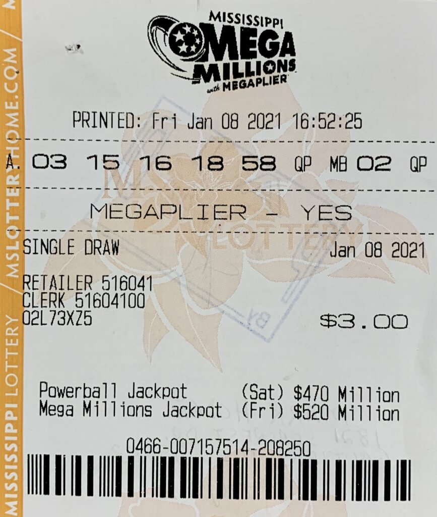 A Gautier man won $1,000 Mega Millions scratch-off game purchased at Murphy Oil on Hwy. 90, Gautier.