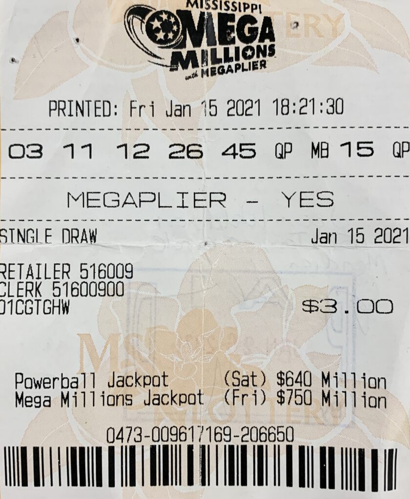 A Meridian woman won $800 on a Mega Millions ticket purchased from Murphy Oil on Hwy. 19 N., Meridian.