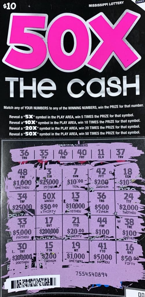 A Rock Hill, S.C., man won $2,000 on a 50x the Cash scratch-off game purchased from Chevron on W. Peace St., Canton.