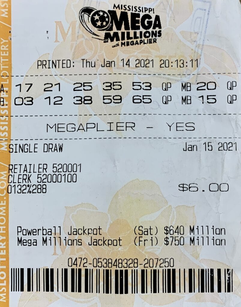 A Tupelo man won $800 on a Mega Millions ticket purchased from T-Mart #1 on S. Gloster St., Tupelo.