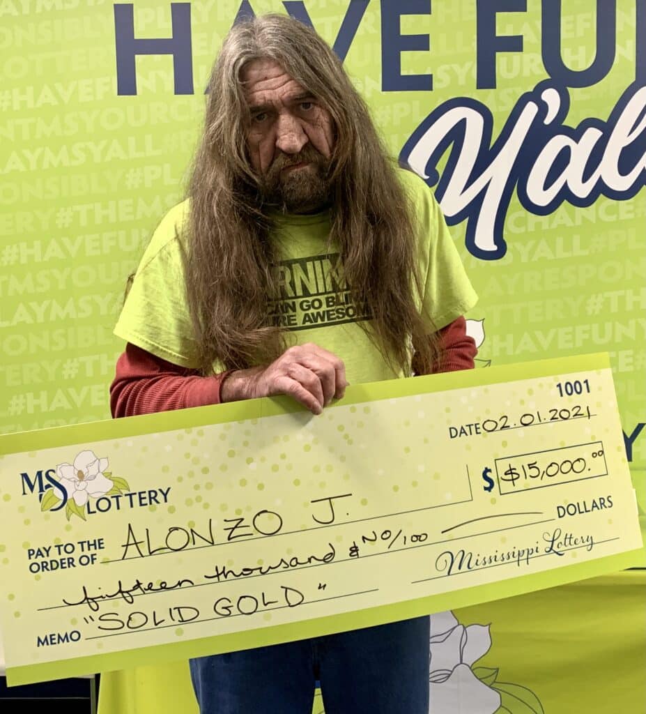 Alonzo J. of Raleigh won $15,000 on a Solid Gold scratch-off game purchased from Short Stop #2 on White Oak Ave., Raleigh.