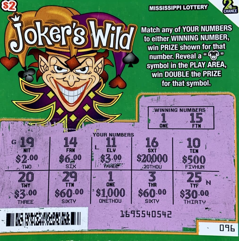 A Gulfport woman won $1,000 on a Joker’s Wild scratch-off game purchased from Circle K on Lorraine Rd., Gulfport.