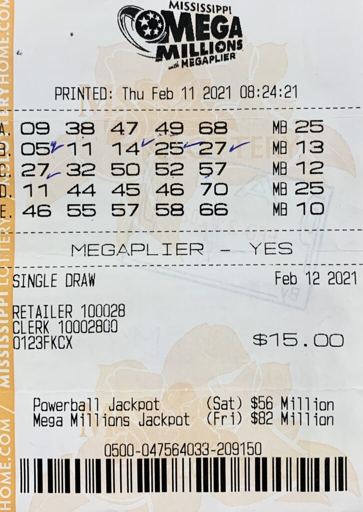 A Ridgeland woman won $1,500 on a Mega Millions ticket purchased from Jay Omkara LLC on University Ave., Oxford.