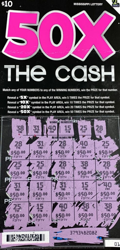 A Southaven man won $1,000 on a 50x the Cash scratch-off game purchased from Tobacco Warehouse #19 on Church Rd. #108, Southaven.