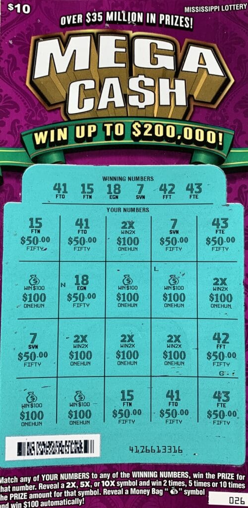 A Columbus man won $2,000 on a Mega Ca$h scratch-off game purchased at Express Mart of Columbus on Main St., Columbus.