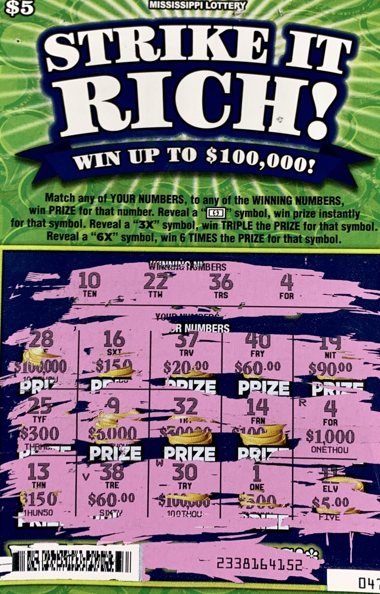 Hazlehurst Player Wins 1k! Mississippi Lottery