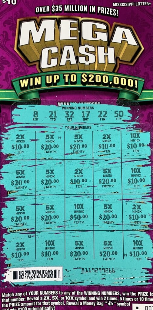 A Jackson woman won $2,000 on a Mega Ca$h scratch-off game purchased from Exxon on Old Fannin Rd., Brandon.