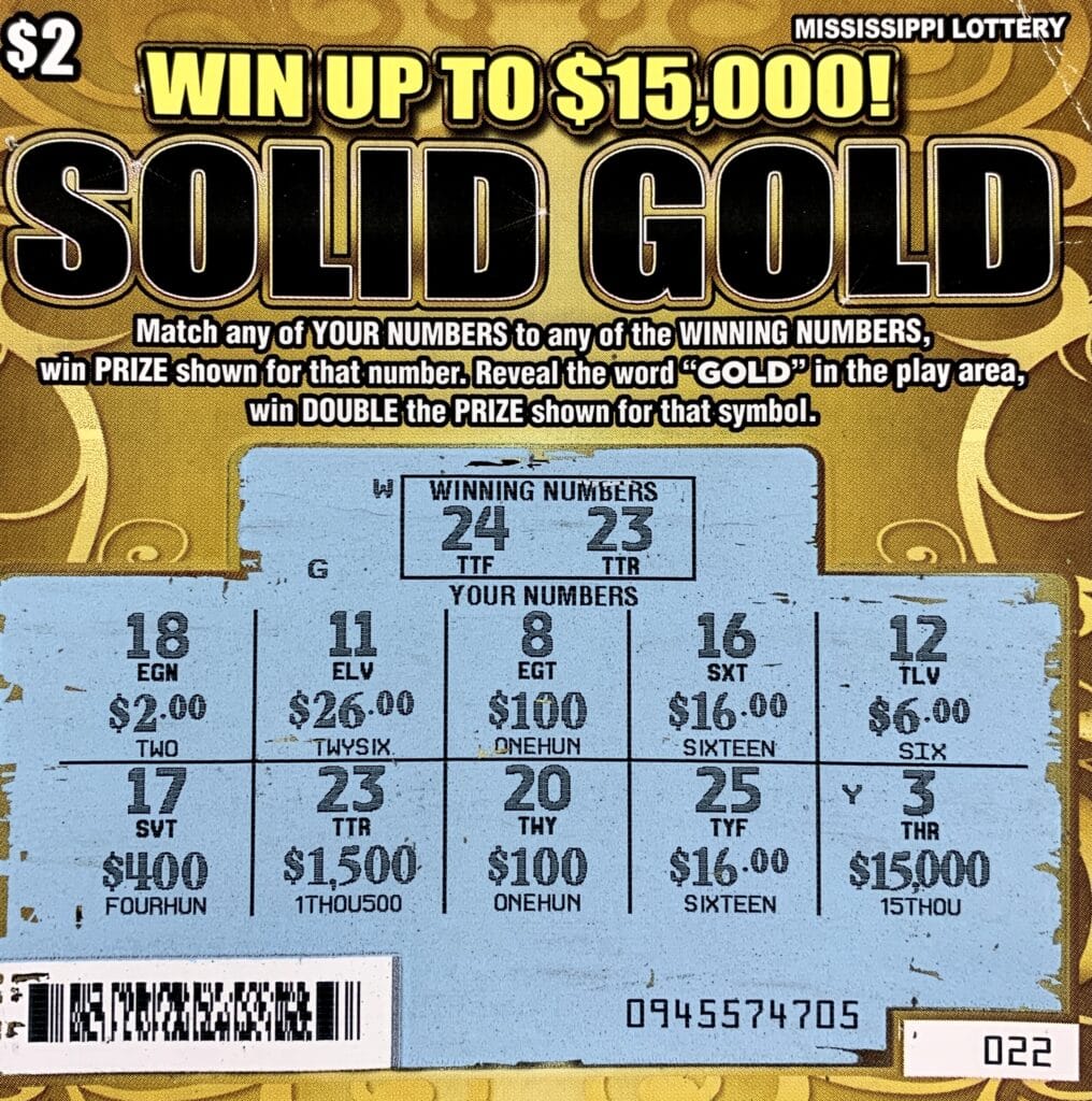 A Medena, Tenn., man won $1,500 on a Solid Gold scratch-off game purchased at Tobacco Warehouse #46 on City Ave. S., Ripley.