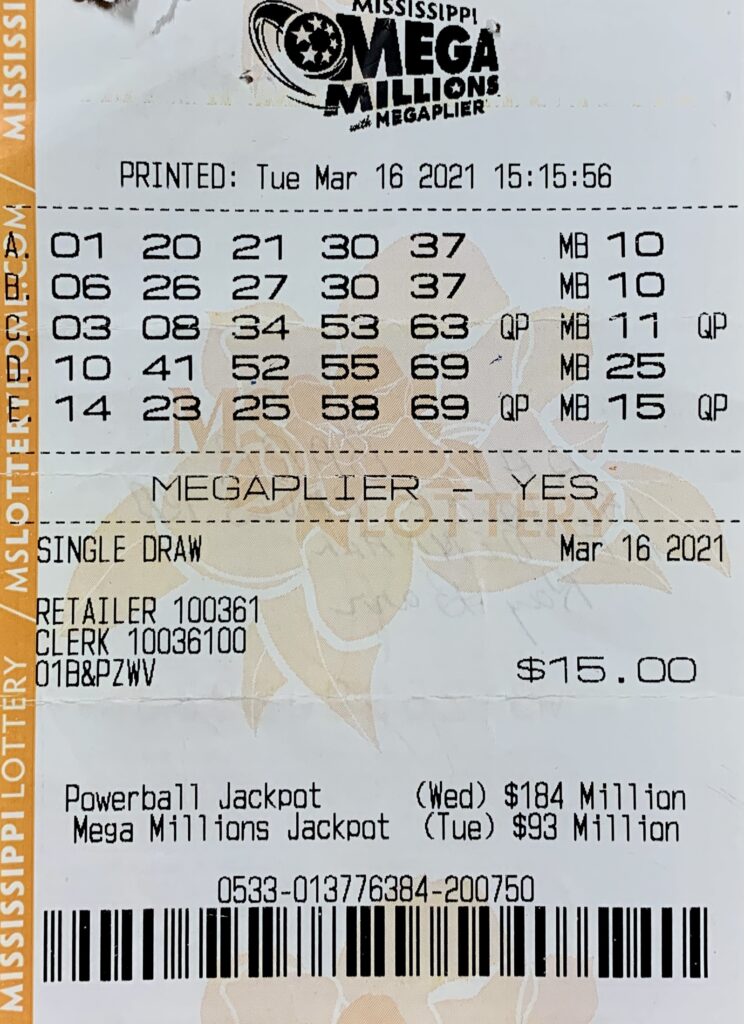 A Mendenhall player won $1,000 on a Mega Millions ticket purchased from Kennedy Springs Grocery on Simpson Hwy. 540, Magee.