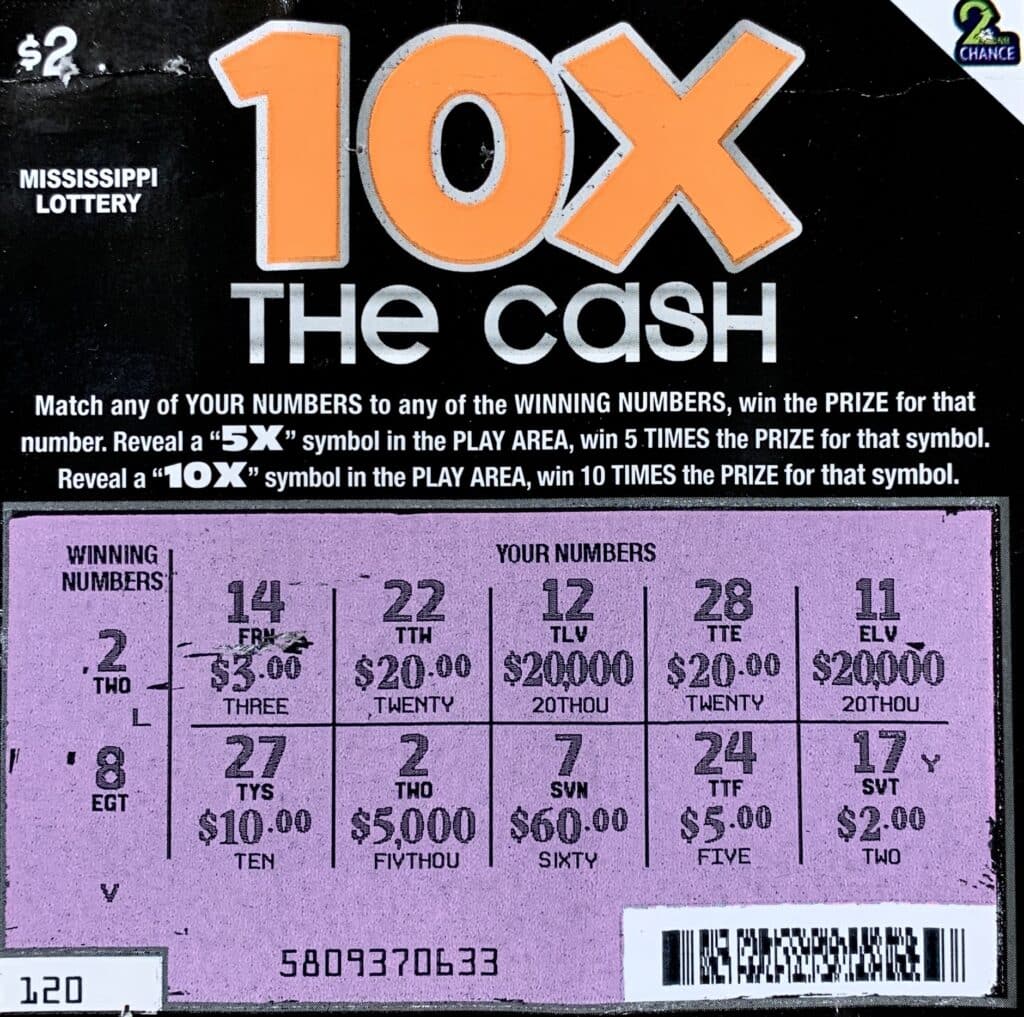 A Meridian woman won $5,000 on a 10x the Cash scratch-off game purchased from Arash LLC on 5th St., Meridian.