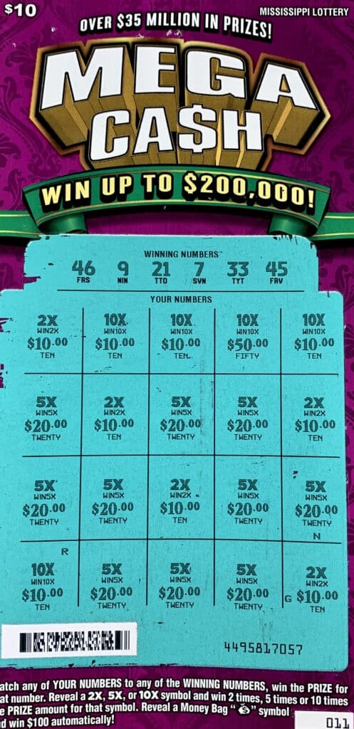 A Philadelphia woman won $2,000 on a Mega Ca$h scratch-off game purchased from Nance’s Northside Shortstop on Pecan Ave., Philadelphia.