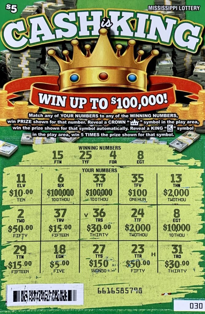 A Long Beach man won $10,000 on a Cash is King scratch-off game purchased from Rail Road Food Mart on W. Railroad St., Long Beach.