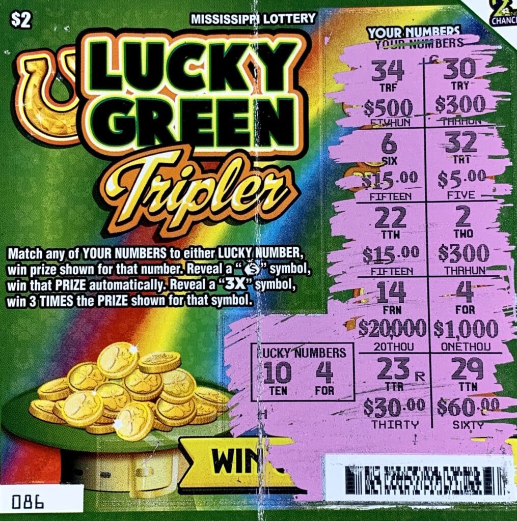 A Monticello player won $1,000 on a Lucky Green Tripler scratch-off game purchased from Bluesky Store #492 on Hwy. 27 S., Monticello.