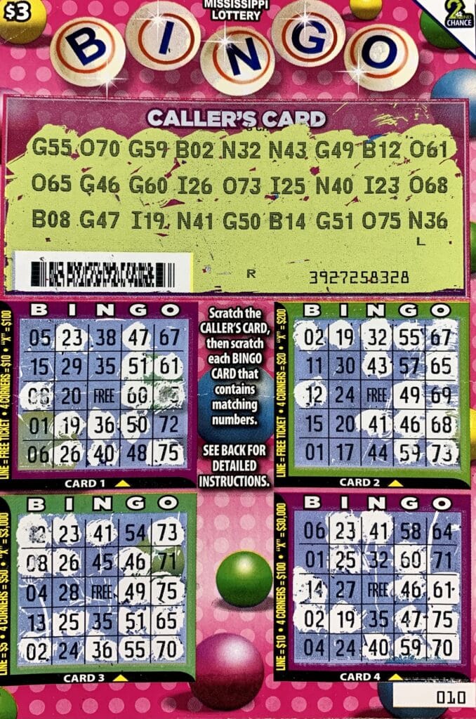 A Southaven player won $3,000 on a Bingo scratch-off game purchased from Z Express on Airways Blvd., Southaven.