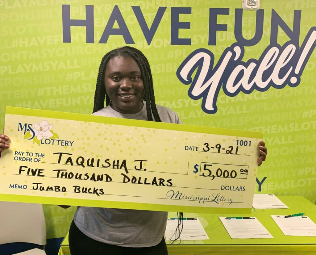 Taquisha J. of Marks won $5,000 on a Jumbo Bucks scratch-off game purchased from Circle K on 2nd St., Marks.