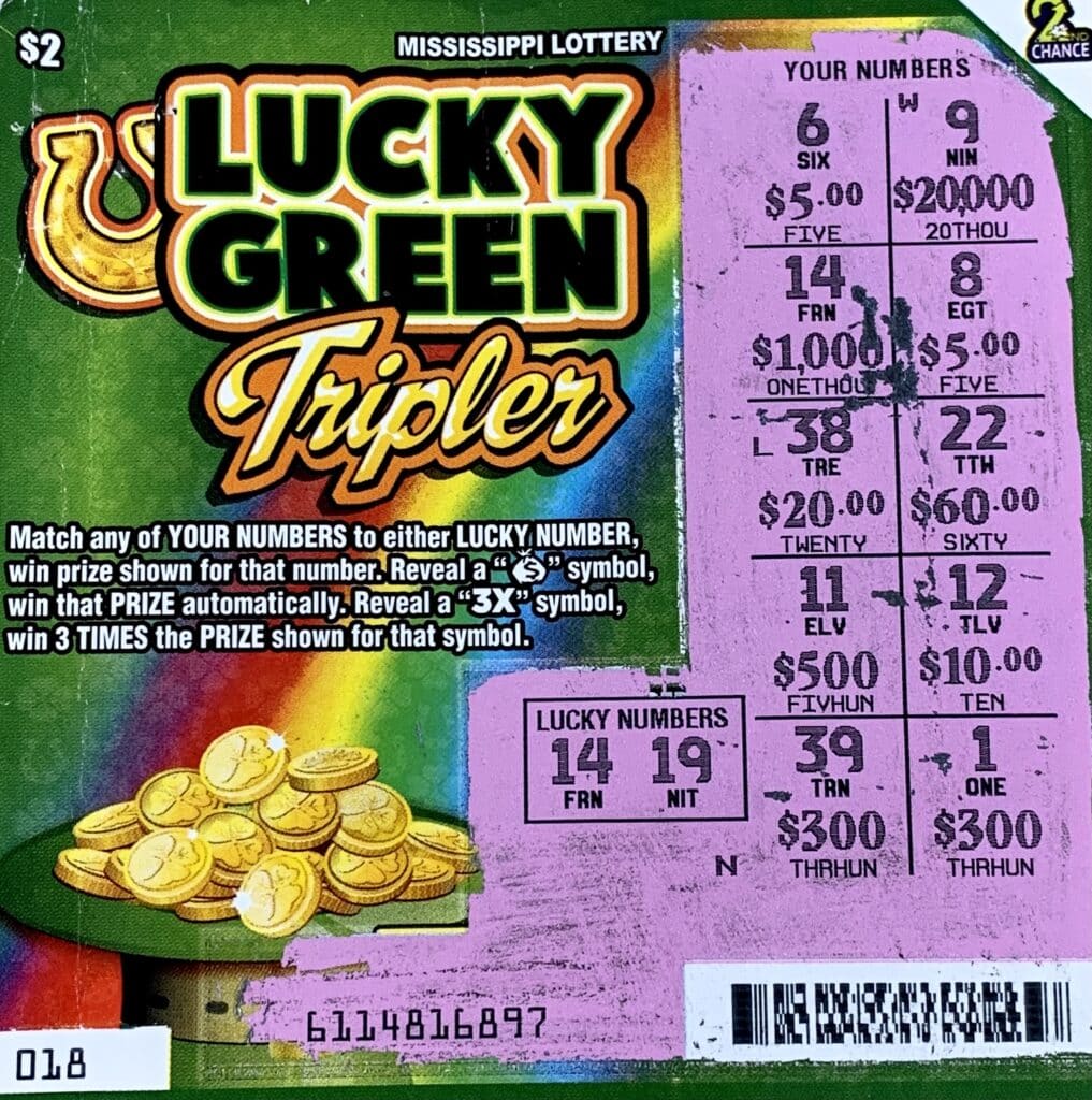 A Saltillo woman won $1,000 on a Lucky Green Tripler scratch-off game purchased from Bluesky #734 on Turner Park Rd., Saltillo.