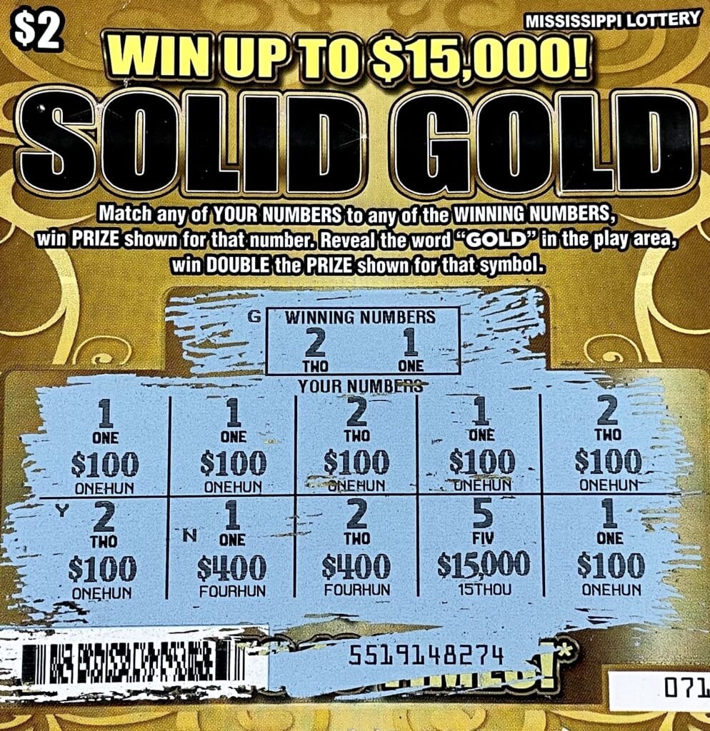 A Clinton woman won $1,500 on a Solid Gold scratch-off game purchased from Bluesky Store #638 on Northside Dr., Clinton.